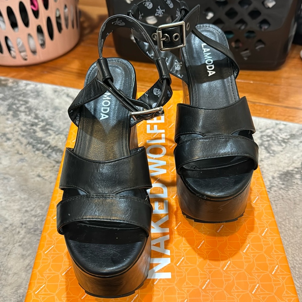 LAMODA BLACK PLATFORMS